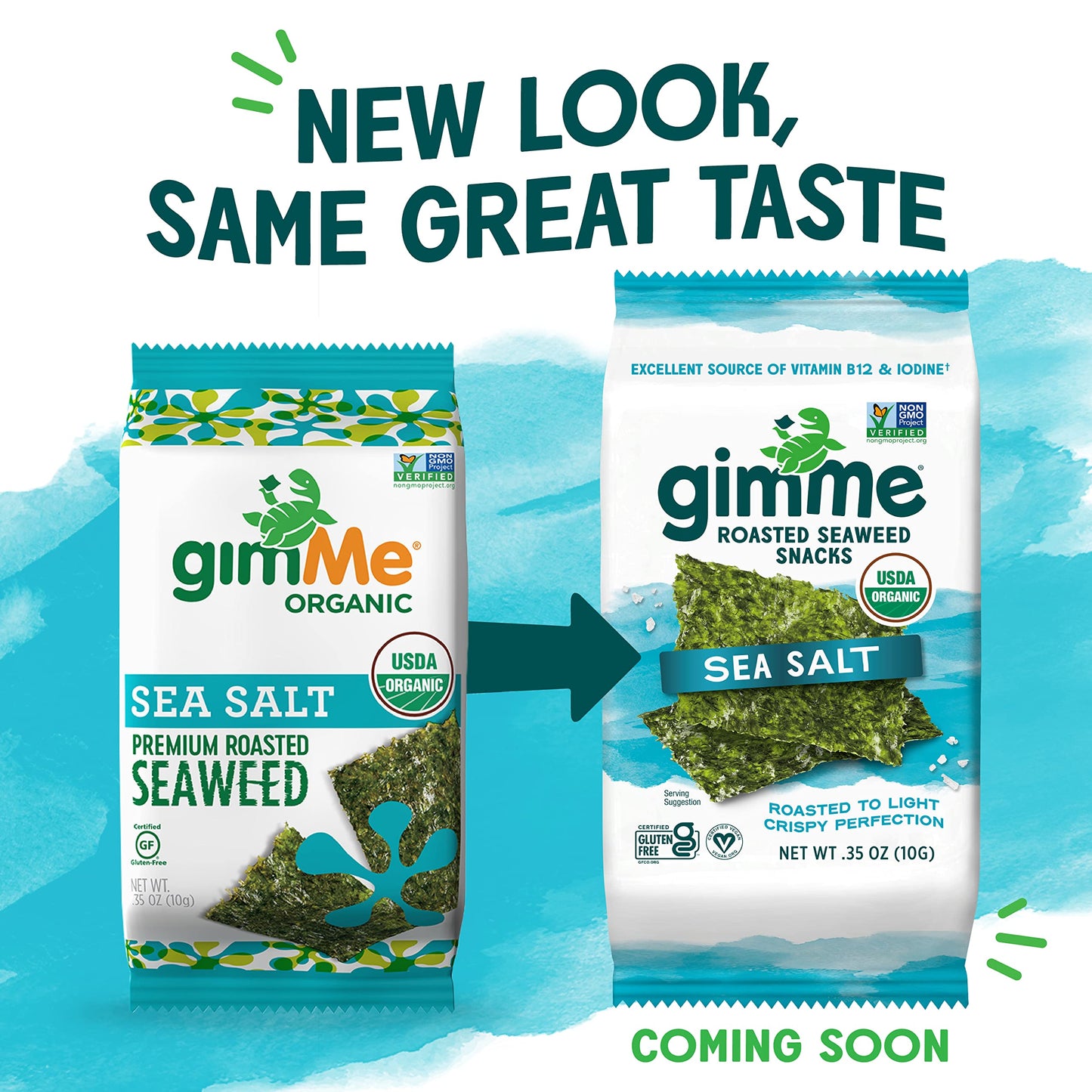Gimme - Sea Salt - Sharing Size - Organic Roasted Seaweed Sheets - Keto, Vegan, Gluten Free - Great Source Of Iodine & Omega 3S