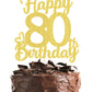 80 Birthday Cake Toppers-Gold Glitter, Eighty Cake Topper, 80 Cake Topper, 80Th Birthday Decorations,80Th Birthday Cake Topper,