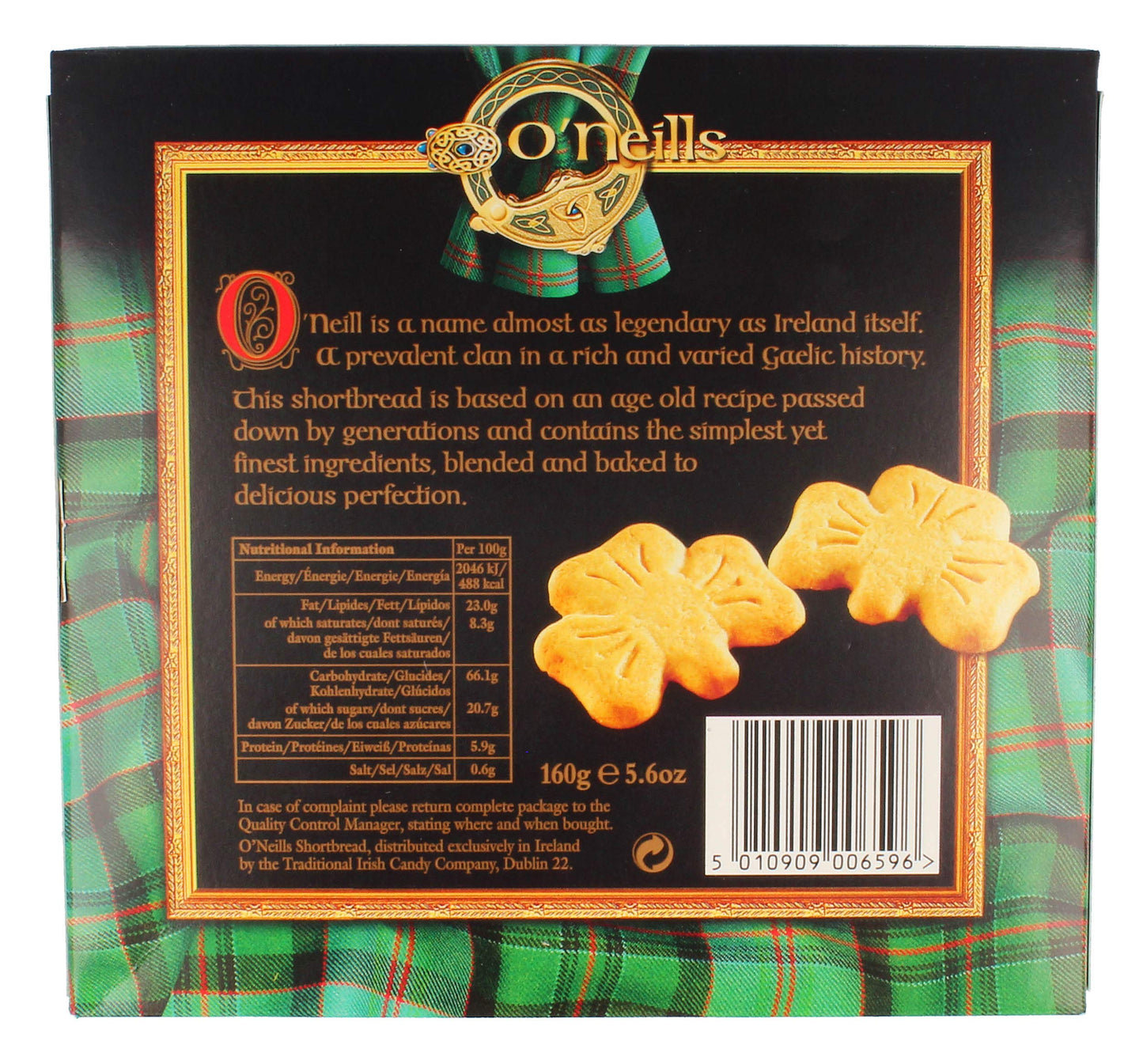 O'Neills Shamrock Shortbread Cookies, 5.6 Ounce