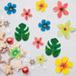Gyufise 83Pcs Edible Tropical Palm Leaves Flowers Cupcake Toppers Palm Leaf Mini Flowers Cupcake Picks Hawaii Theme Cake Decorat