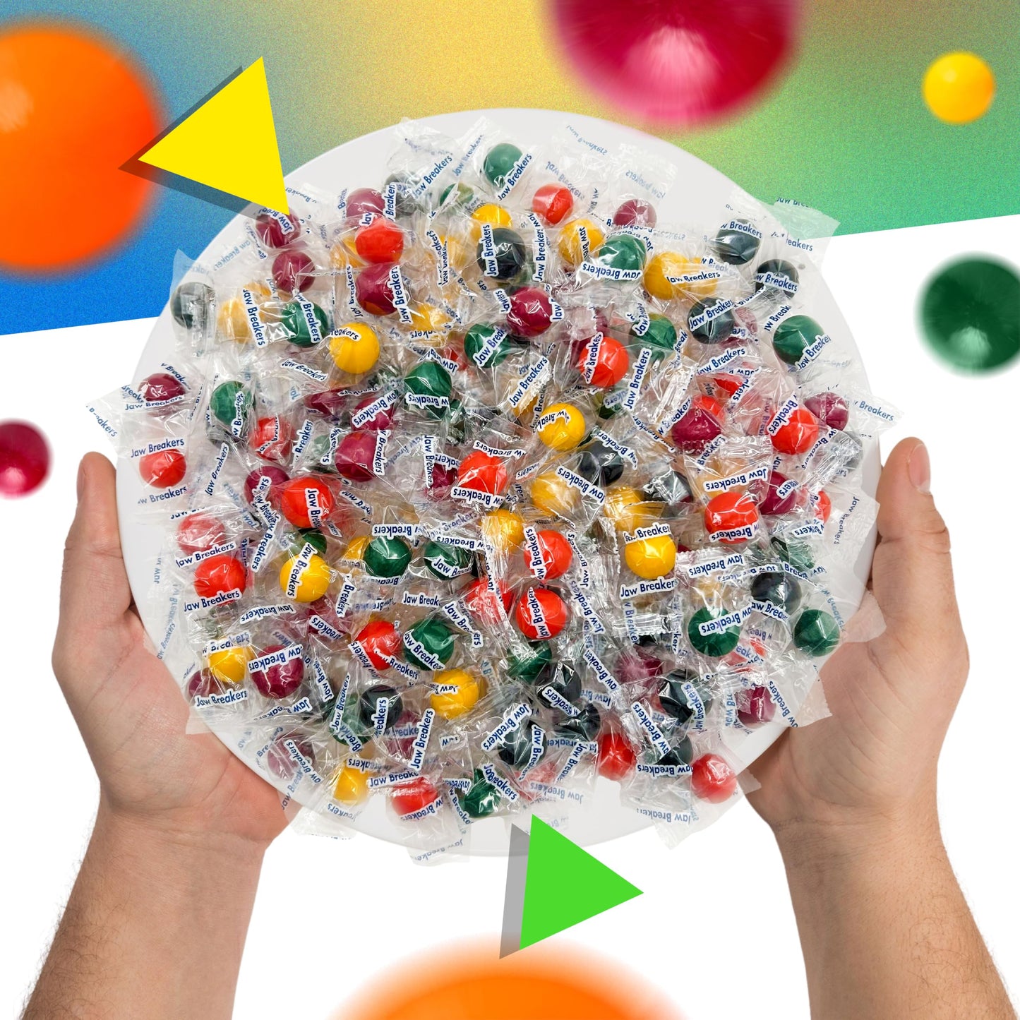 Jawbreakers Hard Candy | 2 Pound Bag - Approx. 150 Count | Individually Wrapped Halloween Candy | Assorted Fruit Flavored Retro