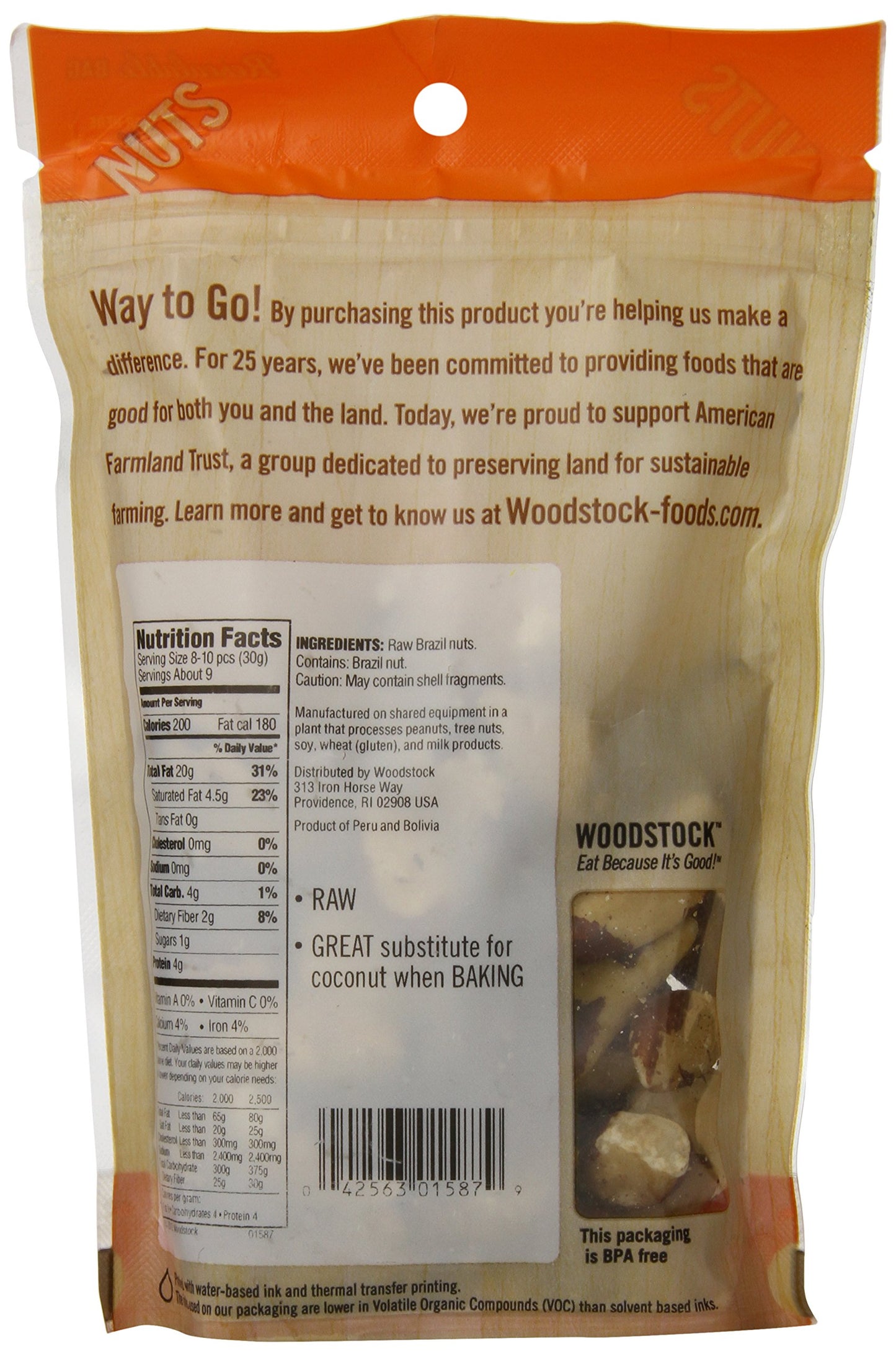 Woodstock Natural Brazil Nuts, 9 Ounce