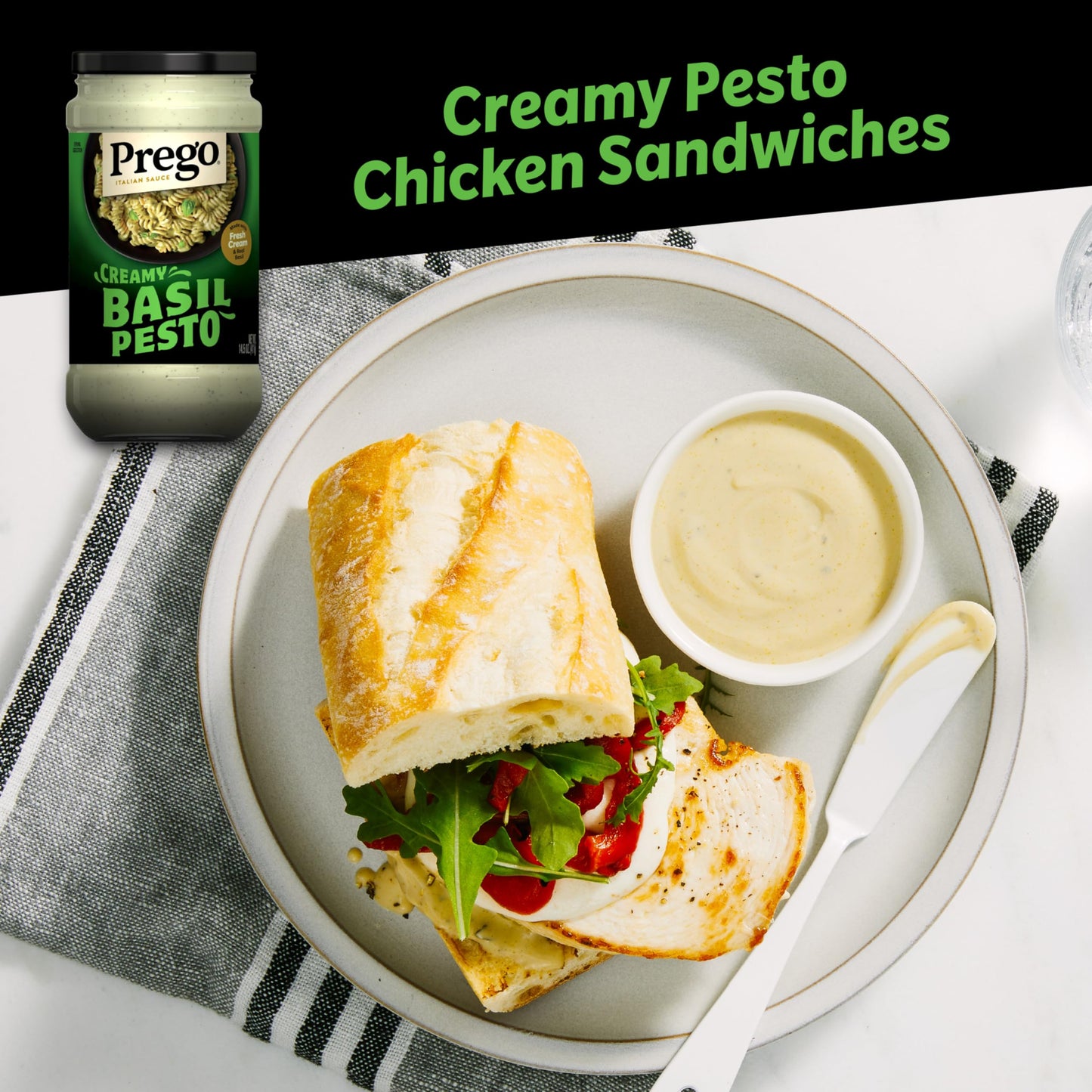 Prego Creamy Basil Pesto Pasta Sauce, 14.5 Oz Jar