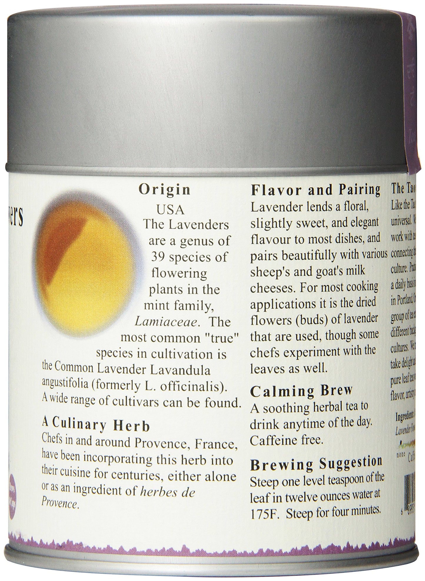 The Tao of Tea Lavender Herbal Tea Loose Leaf 2 Ounce Tin