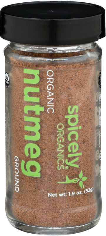 Spicely Organic Nutmeg Powder 1.90 Ounce Jar Certified Gluten Free