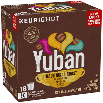 Yuban Gold Original Medium Roast Coffee K-Cup Pods 72 Pods, 18 Count (Pack Of 4)