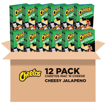 Cheetos Mac & Cheese Cheesy Jalapeno 5.7oz Boxes (Pack of 12) - Creamy, Spicy Flavor, Perfect for Quick Meals or Snacks