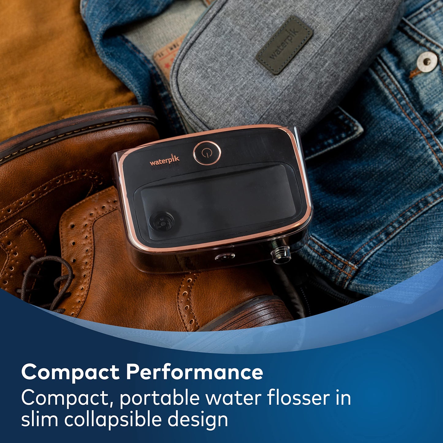 Waterpik Sidekick Portable Water Flosser For Travel & Home, Black/Copper
