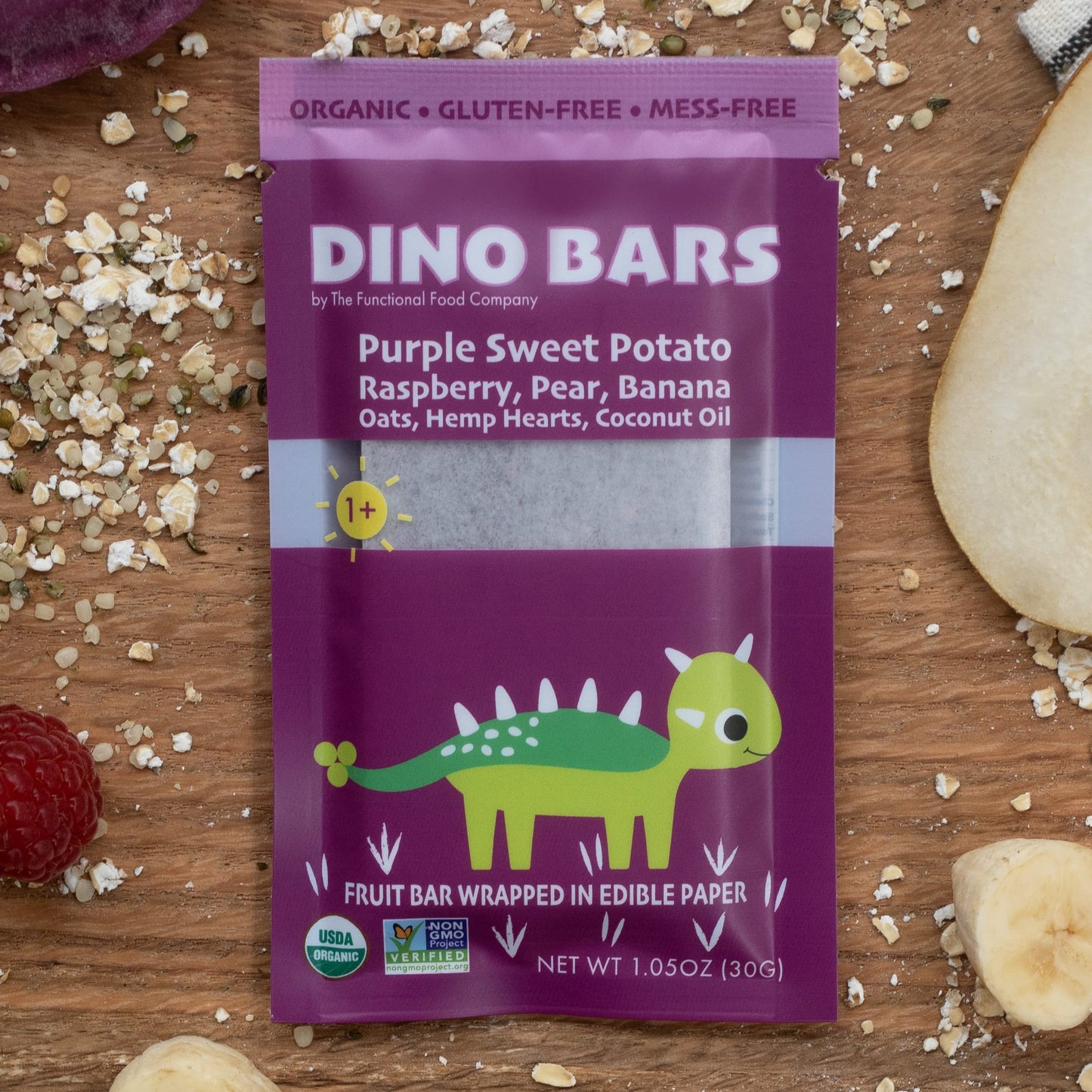 Dino Bars | Organic Fruit Bar For Kids | Organic Toddler Bars And Dinosaur Snacks | Fruit + Oats + Hemp Hearts + Coconut Oil Wit