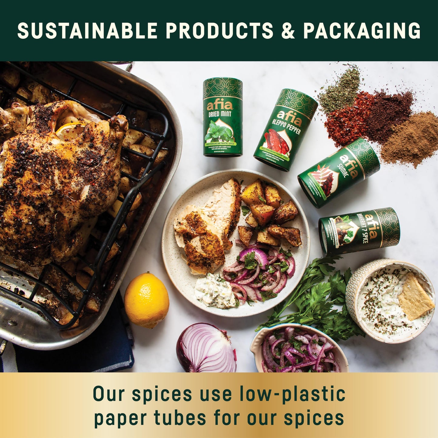 Afia Mediterranean Spice Blends Gift Set | Za’Atar, Baharat & Shawarma Spice | Mediterranean For Steak, Chicken And Vegetable Seasoning, Bbq Rub (Pack Of 3)