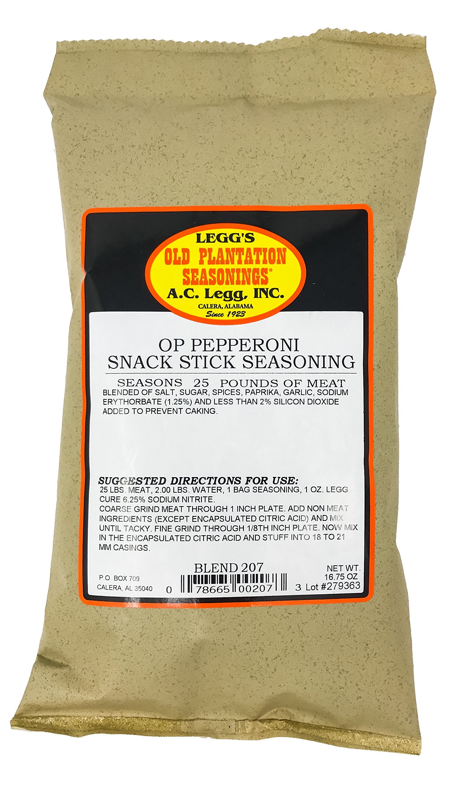 A.C. Legg - Pepperoni Snack Stick Seasoning, 16.75 Ounce - With Cure