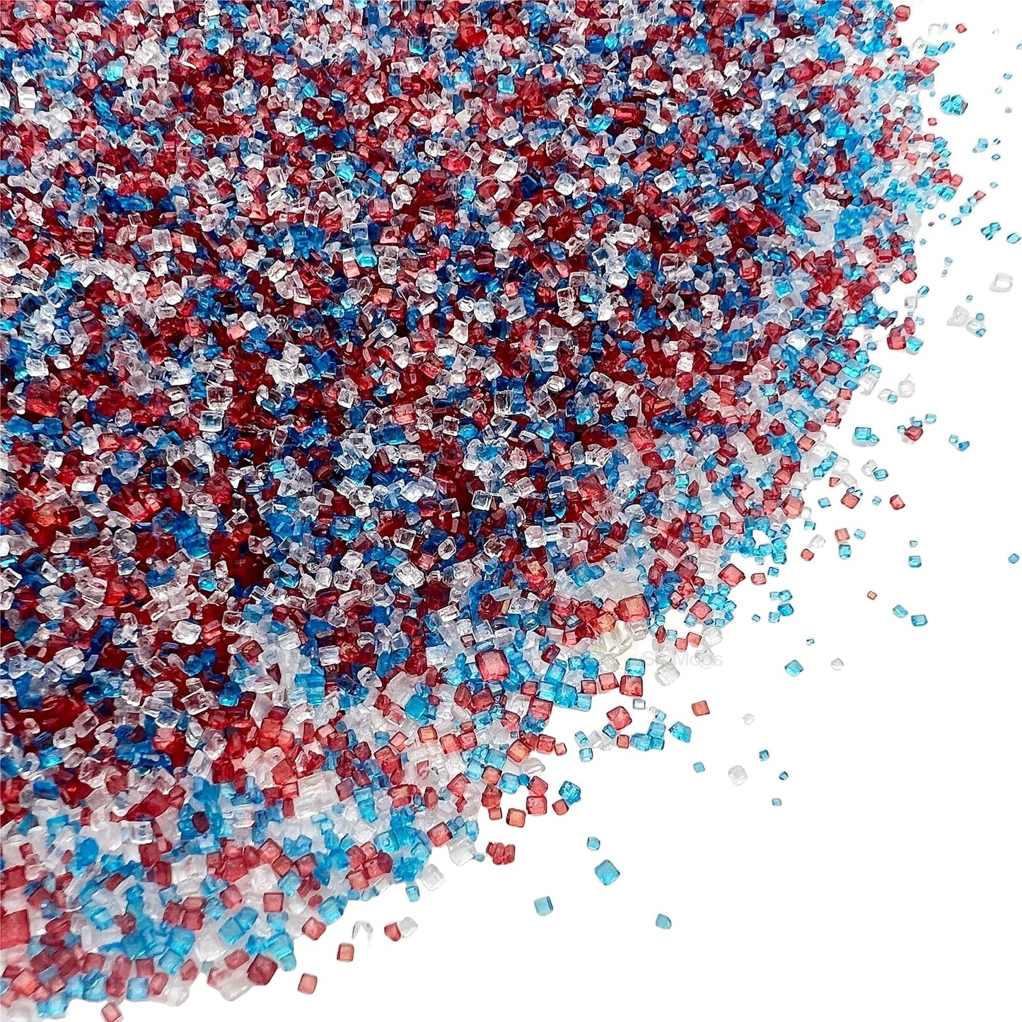 Se Si&Moos Red White And Blue Sanding Sugar Patriotic Sprinkles Fourth Of July Sprinkles Mixed Sugar Rimmer For Cocktails, Edibl