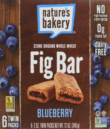 Nature'S Bakery, Whole Wheat Fig Bar, Blueberry (Kosher) (6 Twin Pack Of 2 Oz Each), 12 Ounce