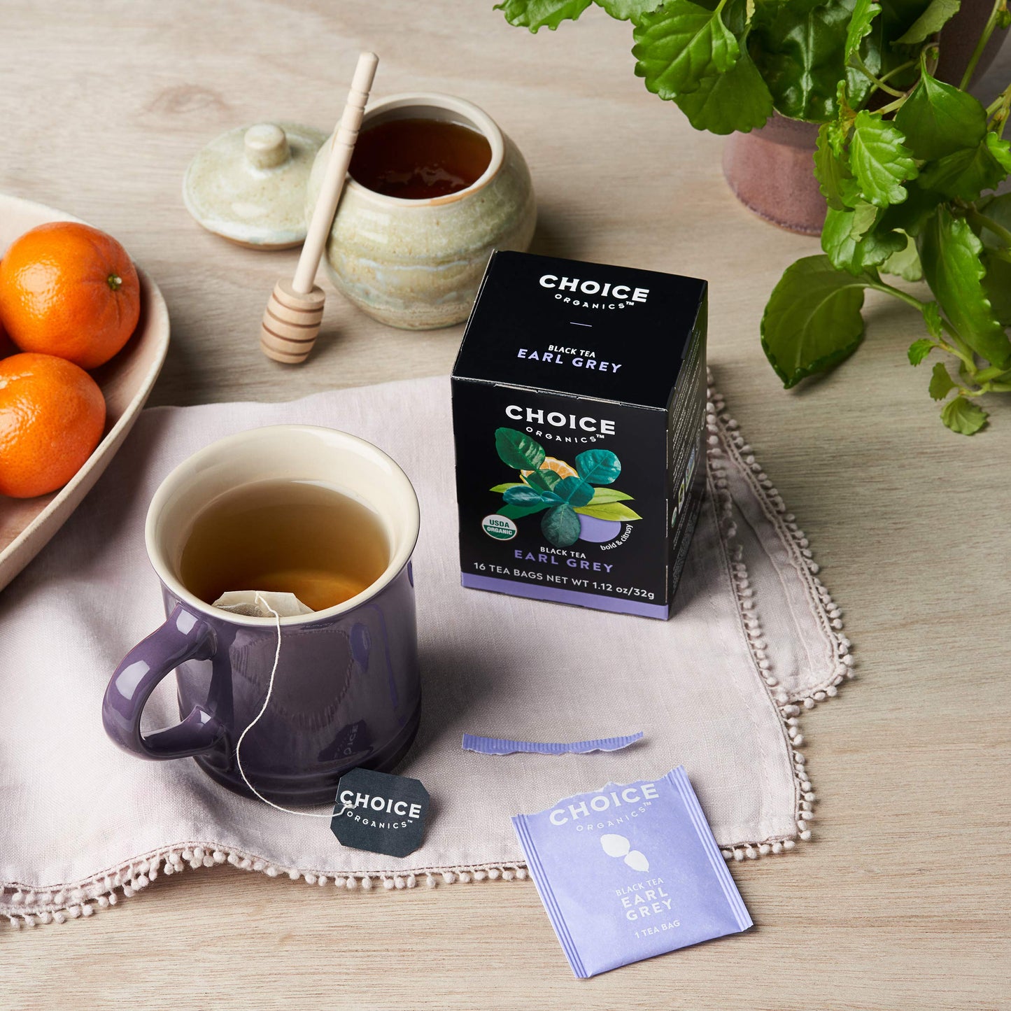 Choice Organics Earl Grey Tea with Bergamot - 48 Organic Black Tea Bags - 3 Pack - Fair Trade - Compostable - Contains Caffeine