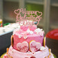 1Pc Happy Valentine's Day Cake Topper Rose Gold Glitter Valentine's Day Cake Topper Decorations for Valentine's Day Theme Weddin