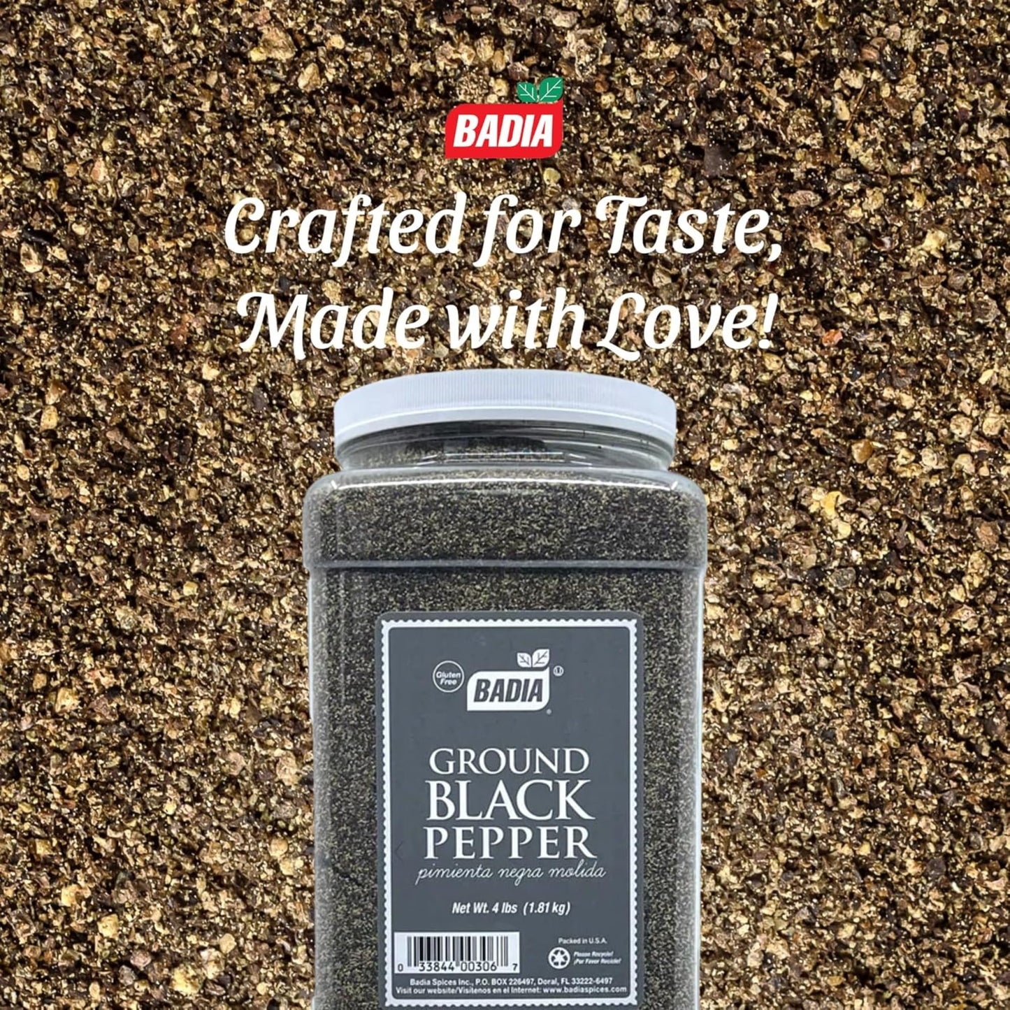 Badia Ground Black Pepper  4 Pound - enhanced Seasoning for Cooking & Freshly Ground Flavor