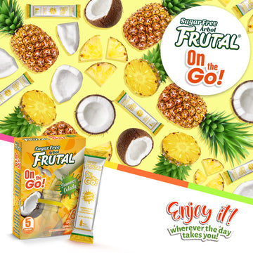Arbol Frutal Pina Colada Powdered Drink Mix - Sugar Free On-The-Go Packets (30 Count) - Single Serve Flavor Sticks