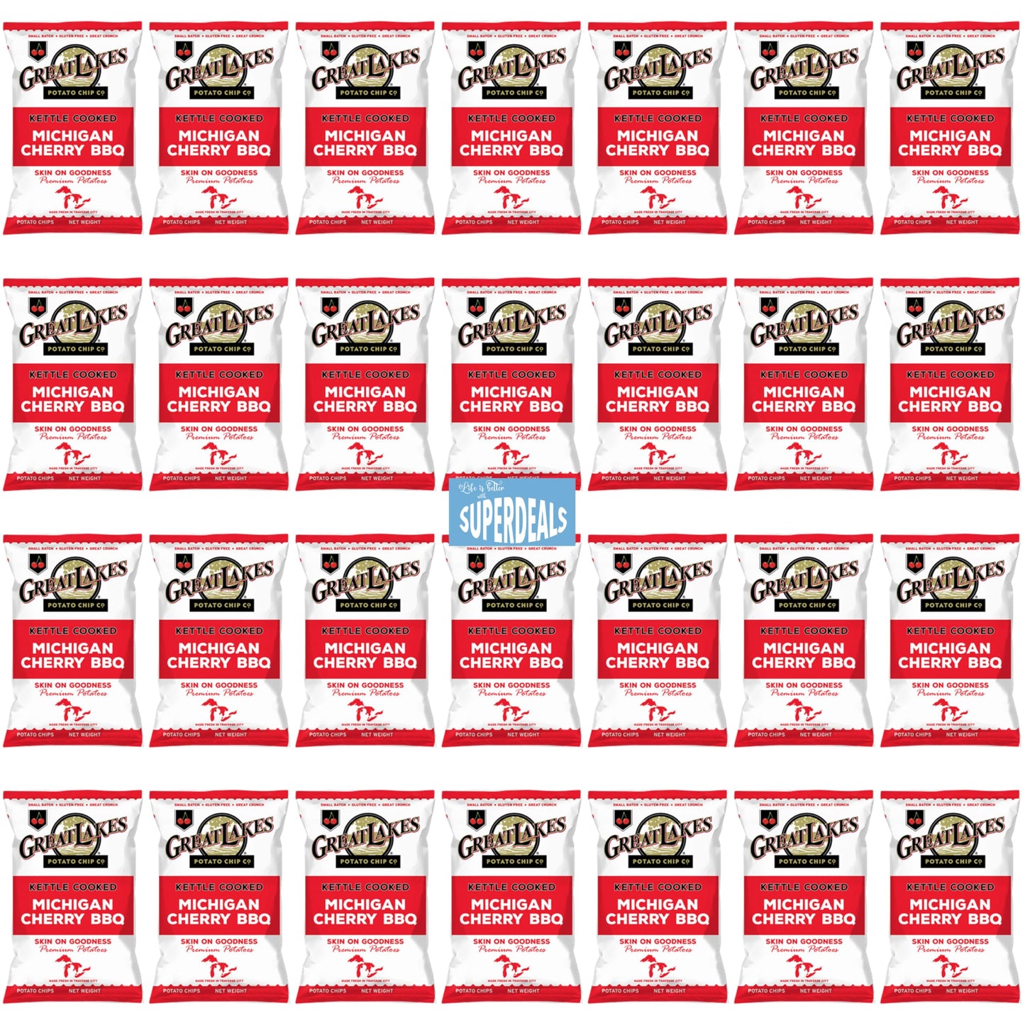 Kettle Cooked Potato Chips – Michigan Cherry Bbq (1.375 Oz, 28 Bags) + Surprise Gift From Superdeals