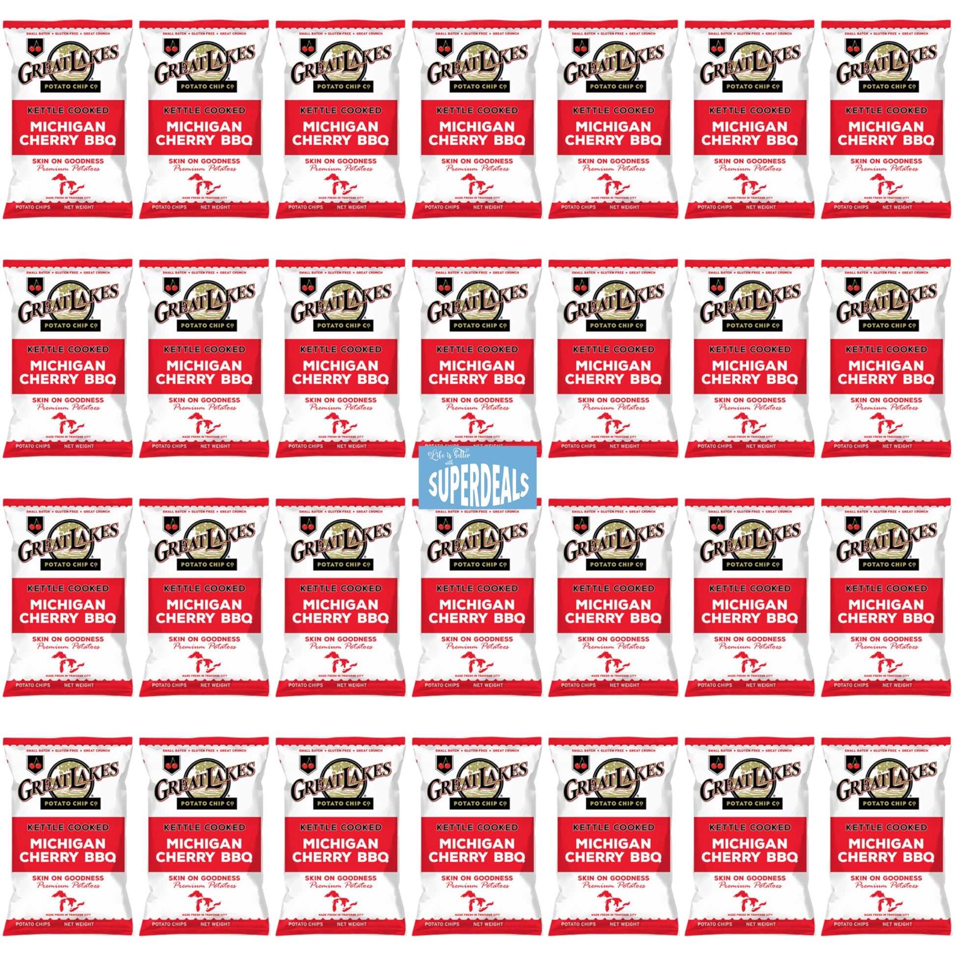 Kettle Cooked Potato Chips – Michigan Cherry Bbq (1.375 Oz, 28 Bags) + Surprise Gift From Superdeals