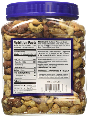 Signature'S Kirkland Fancy Mixed Nuts, 40 Ounce