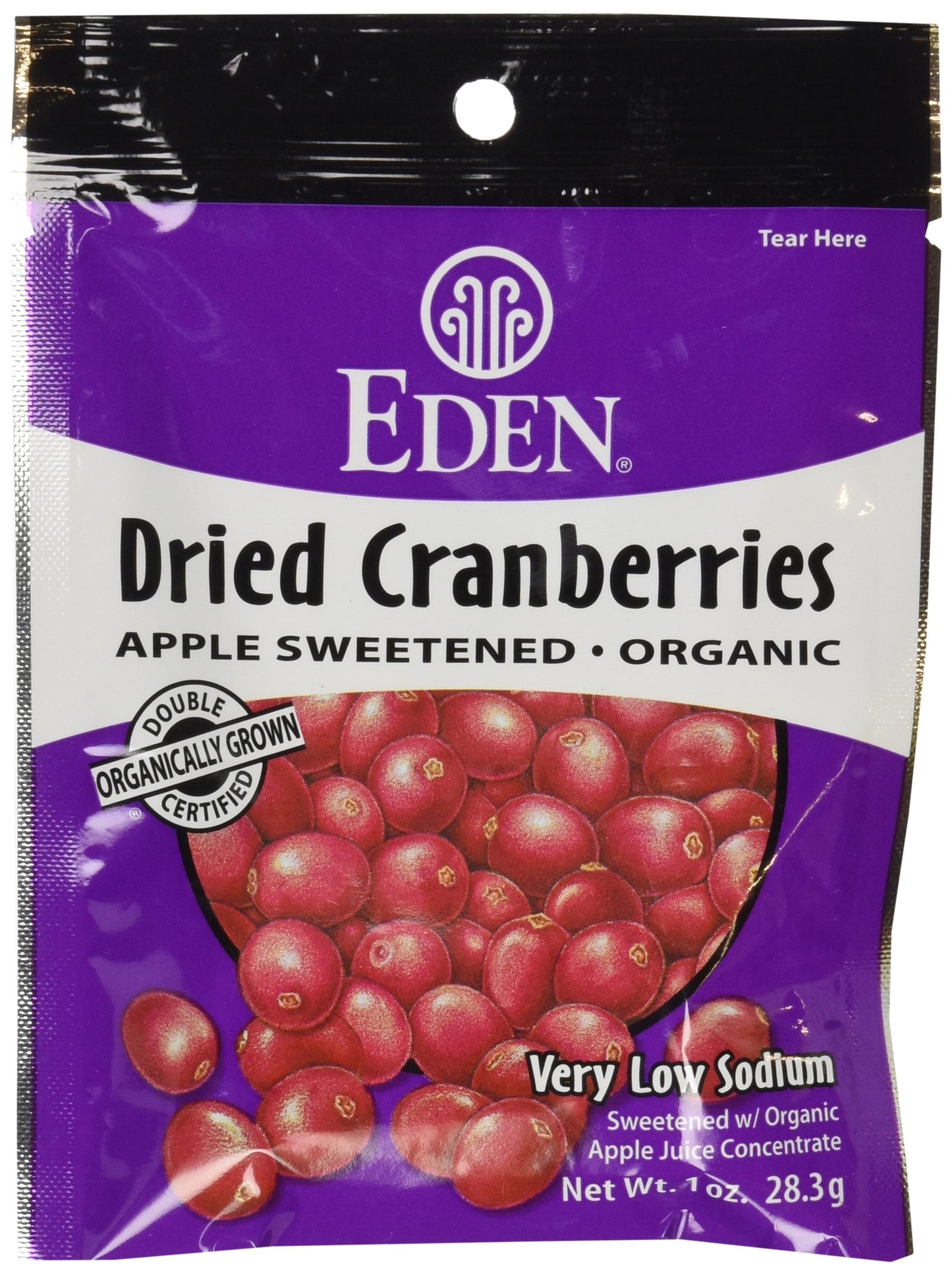 Eden Organic Dried Cranberried, Pocket Snacks, 1 Ounce (Pack of 12)