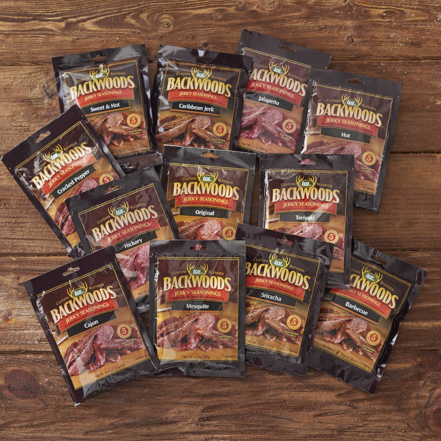 LEM Backwoods Caribbean Jerk Jerky Seasoning, 4.2 Ounce Packet, Seasons Up to 5 Pounds of Meat, Model 9147