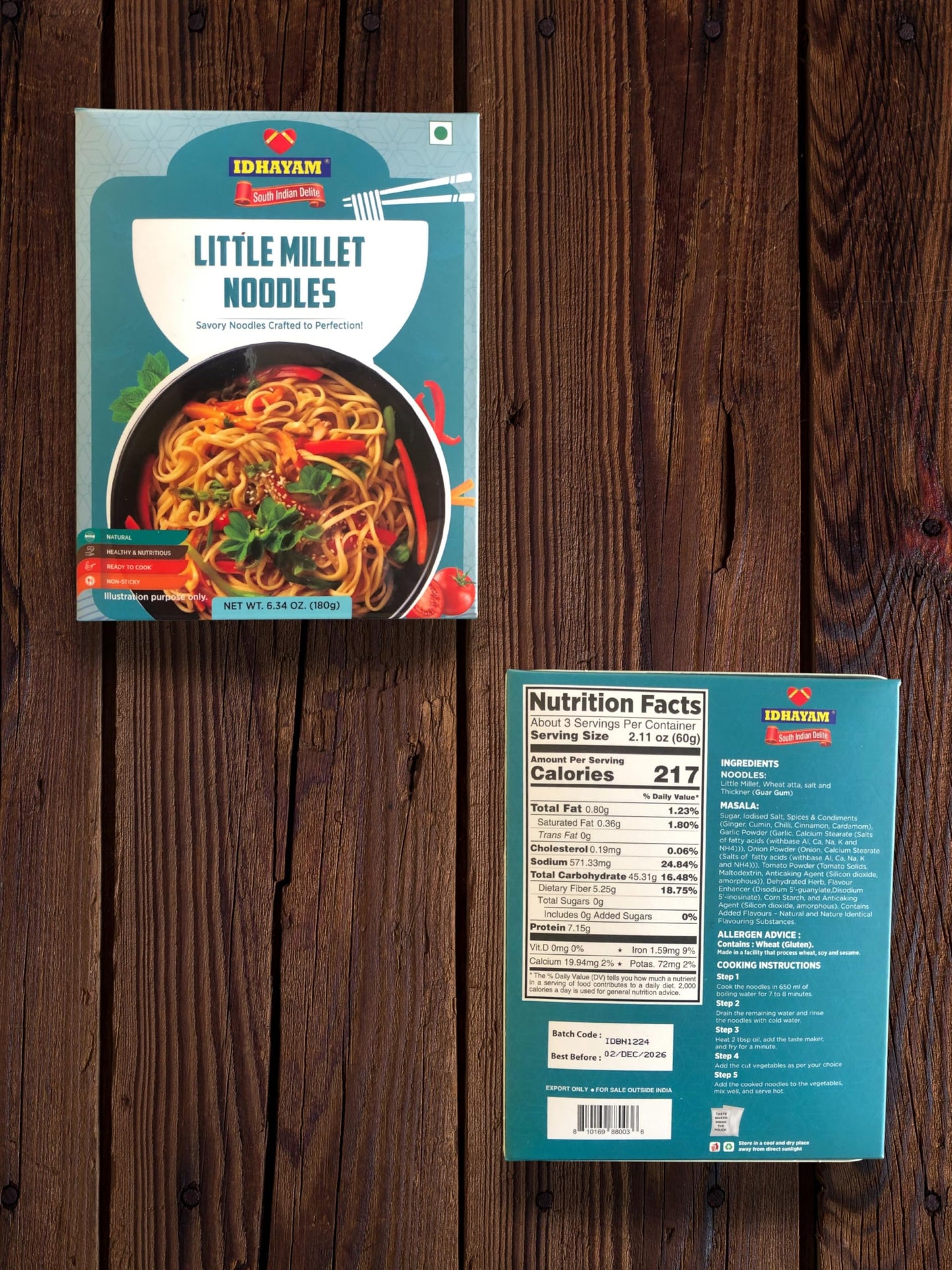 Millet Noodle Trio Pack - Little Millet, Pearl Millet (Bajra), & Foxtail Millet - 540G 3X180G - No Maida, High Protein & Fiber,
