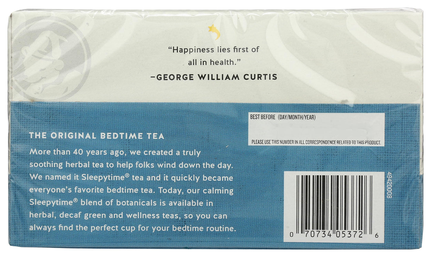 Celestial Seasonings Wellness Tea Sleepytime Extra 20 Count Box A3920