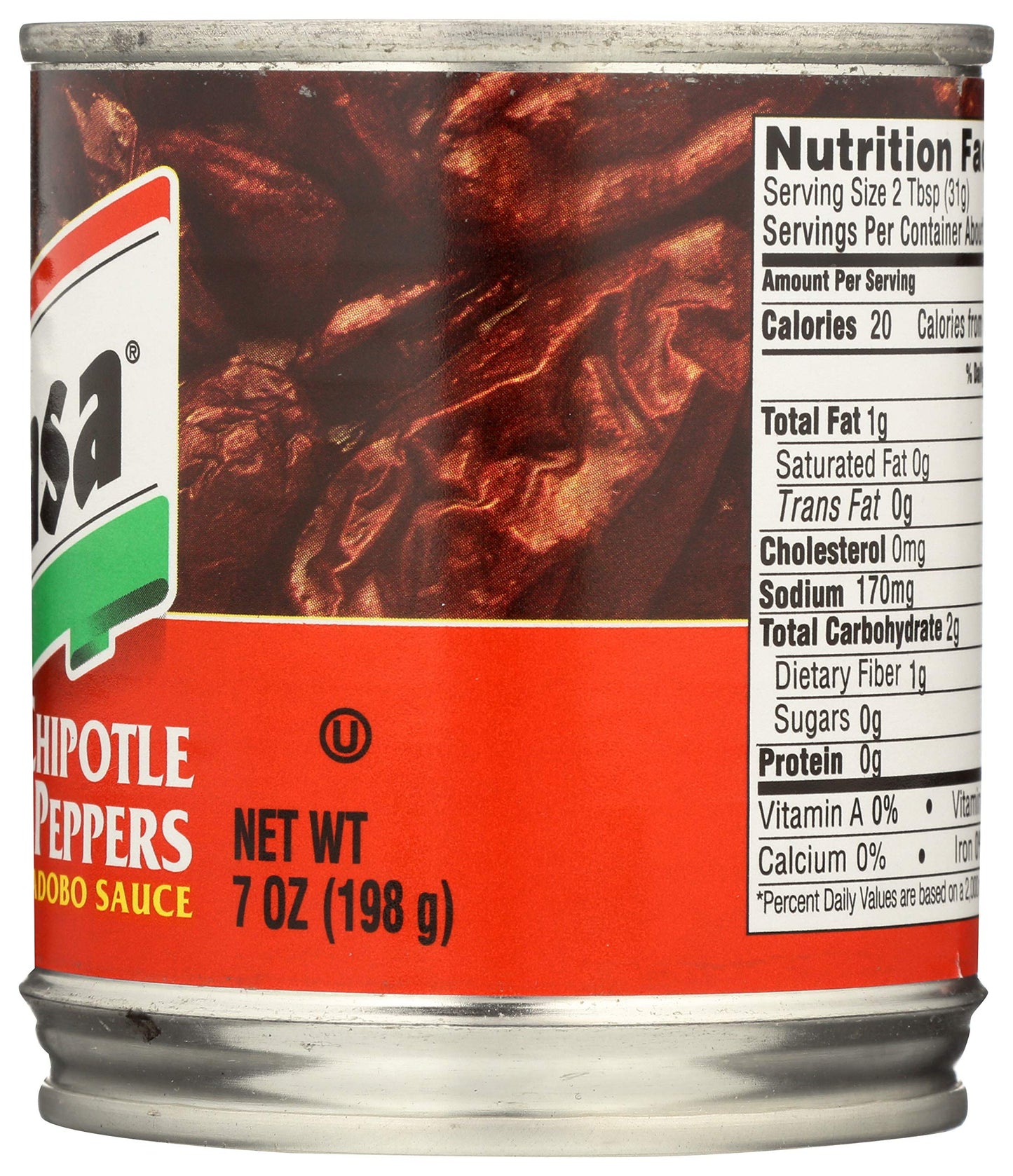 Embasa Chipotle Peppers in Adobo Sauce, 7 Oz, Pack of 1, Model 00014112
