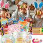 Easter Snack Green Tin Basket (46 Count) Filled With Candy, Treats And Bunny, Great Package For Family, Friends, Kids, Boys And