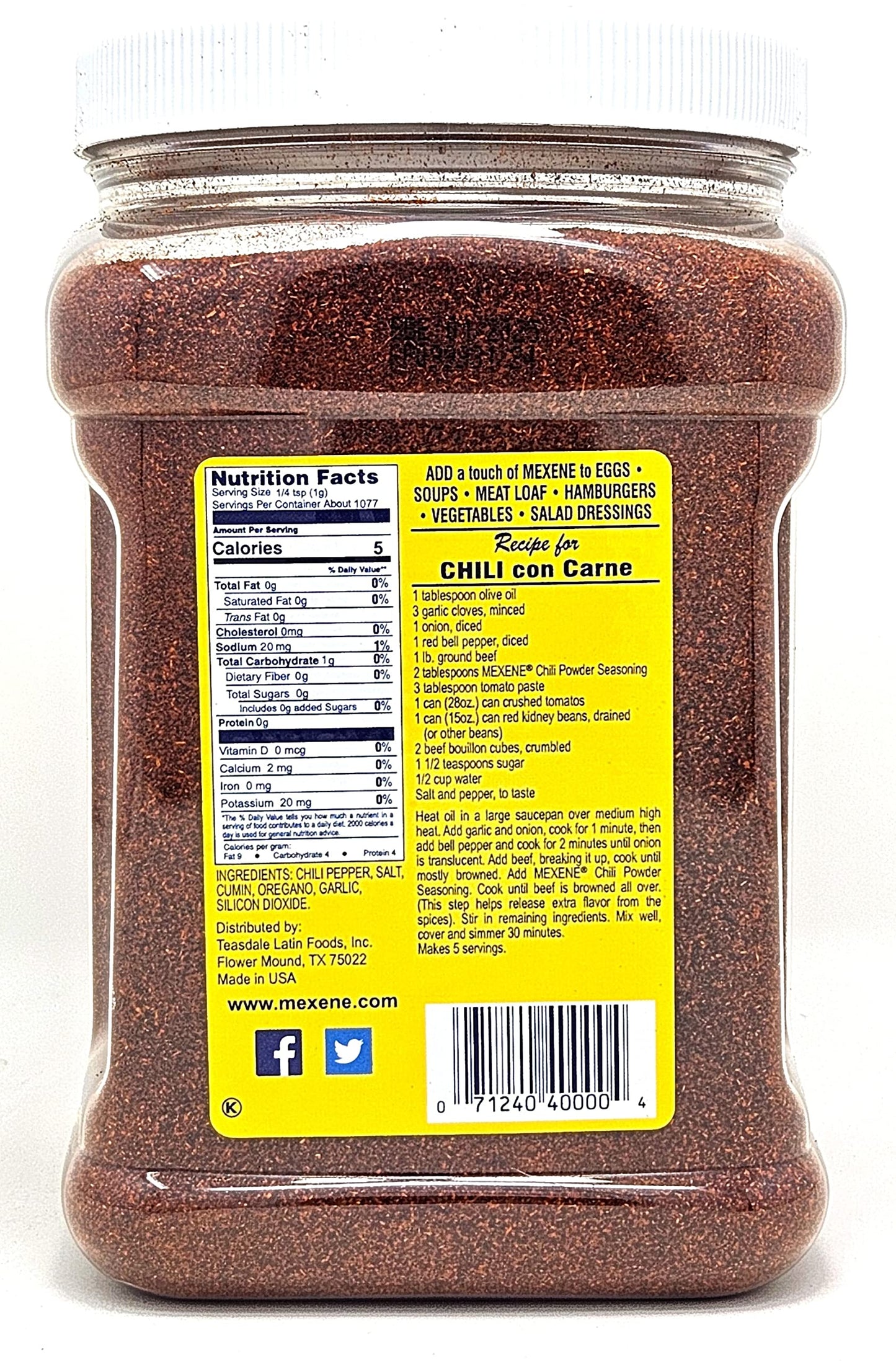 MEXENE Chili Powder Seasoning, 38 Ounce - Premium Spice for Authentic Flavor in Cooking and Seasoning