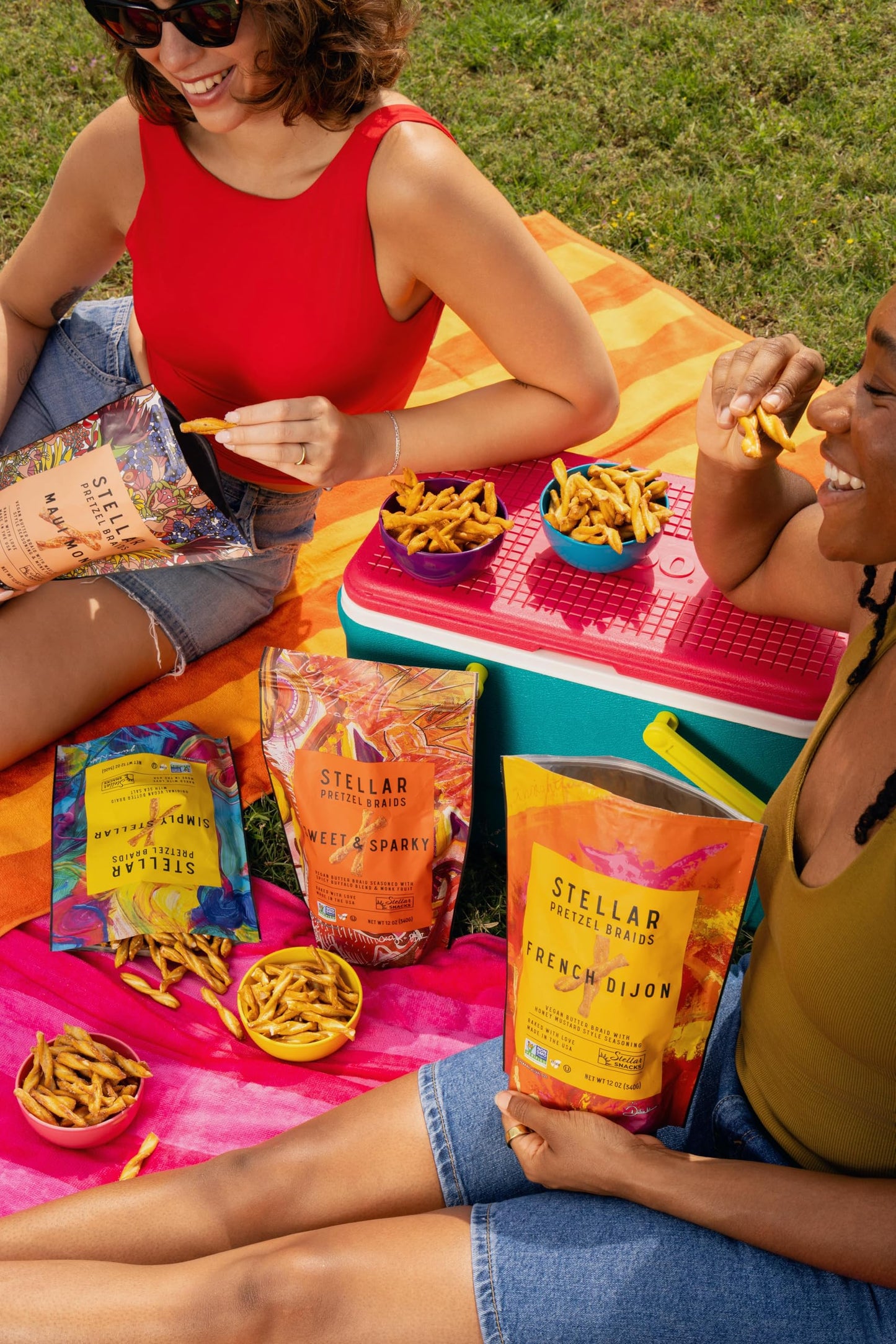 STELLAR SNACKS Pretzel Braids Variety Pack, 4 Flavors, 12 Oz, Vegan, Kosher, Non-GMO, Healthy Snack