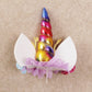 Nishine Rose Floral Unicorn Cake Topper Birthday Party Cake Decoration (Rainbow)