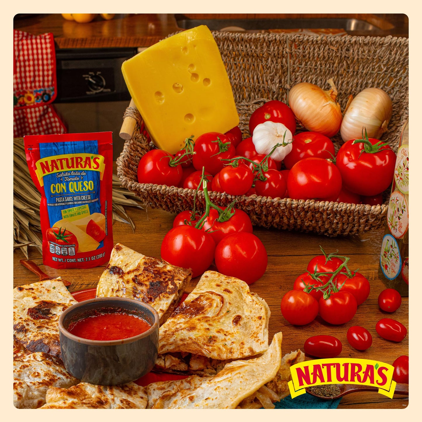 Naturas Cheese Pasta Sauce  Ready-to-Eat Salsa Con Queso in 7.1oz. Easy-Open Pouch (Pack of 3)