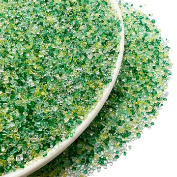 SE Si&Moos Green White and Yellow Sanding Sugar Sprinkles Green Sprinkles Sugar Rimmer for Cocktails, Edible Colored Sugars for 