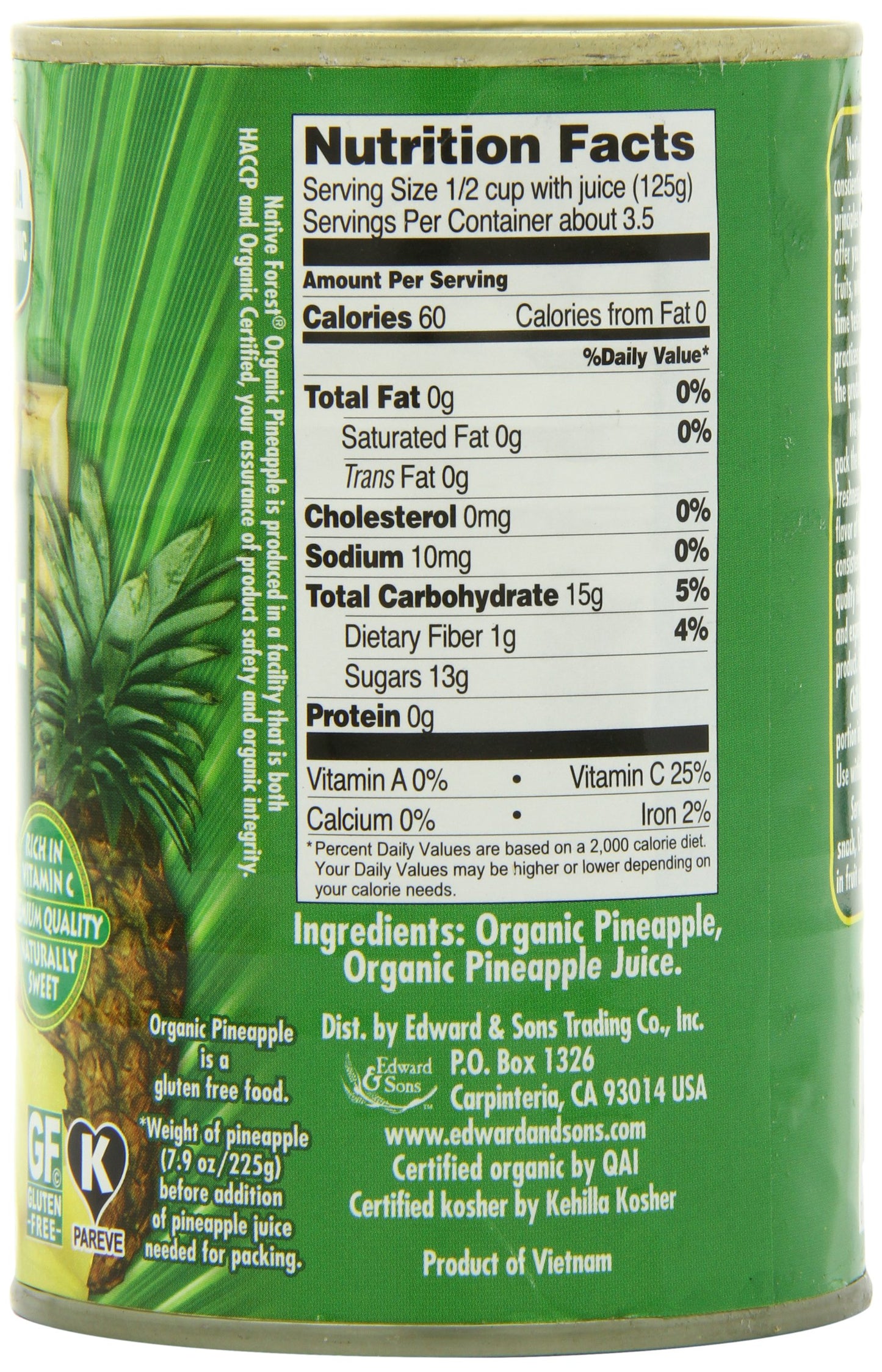 Native Forest Pineapple Organic Chunks, 14-Ounce (Pack Of 6)