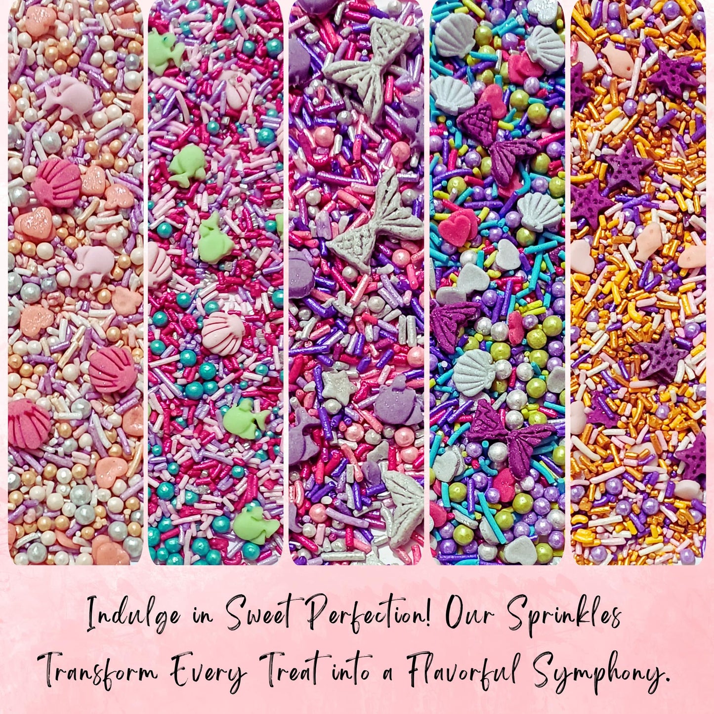 Confect Decorative Sprinkle Mix Set - Under The Sea Theme Edible Sprinkles - Sea Shell, Star Fish, Mermaid & Sea Fishes Sprinkle