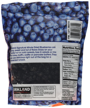 Kirkland Signature Whole Dried Blueberries, 1 Lb 4 Oz