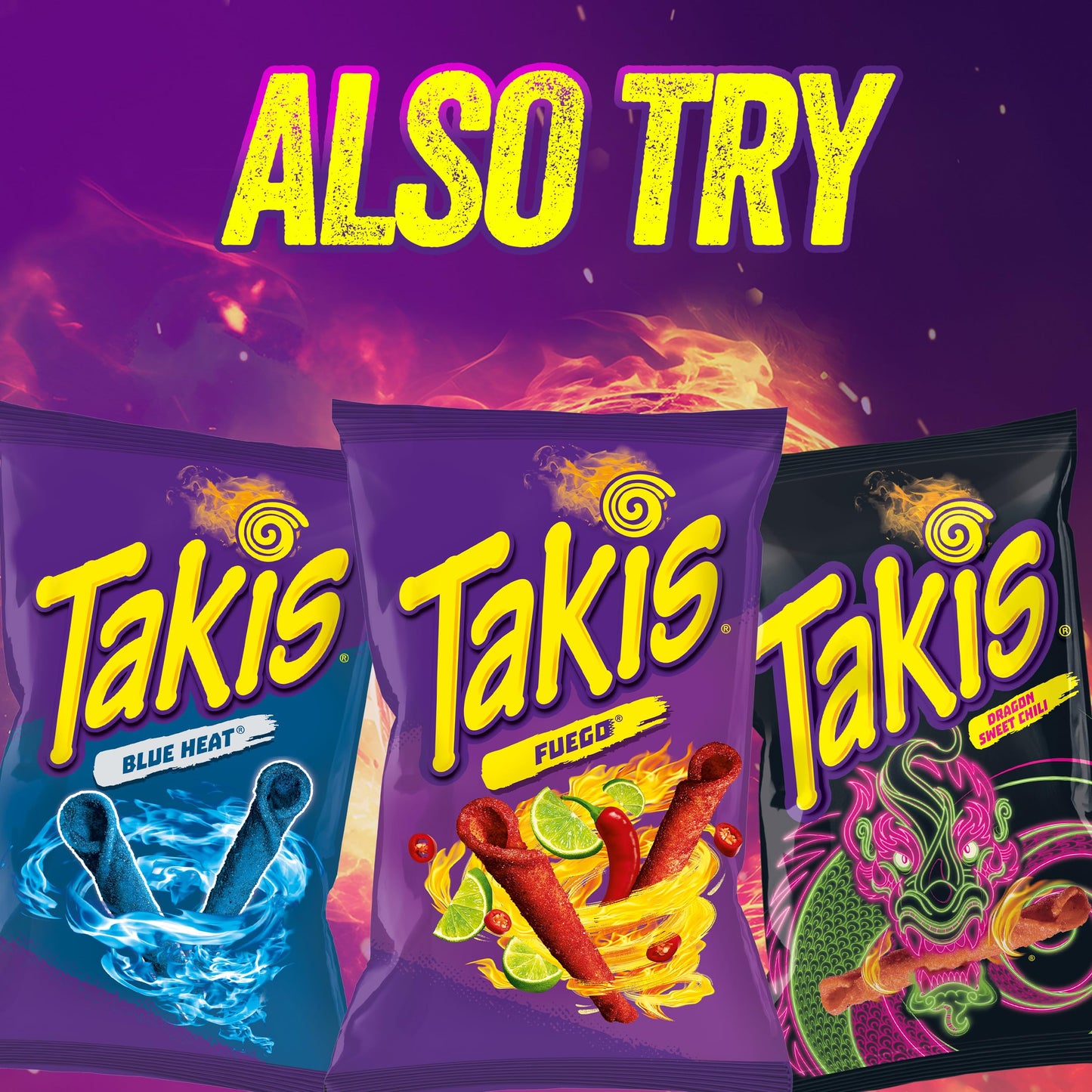 Takis 40 pc / 1 oz Variety Pack - Fuego & Blue Heat Flavored Rolled Tortilla Chips - (20) Fuego, (20) Blue Heat - Perfect for Ta