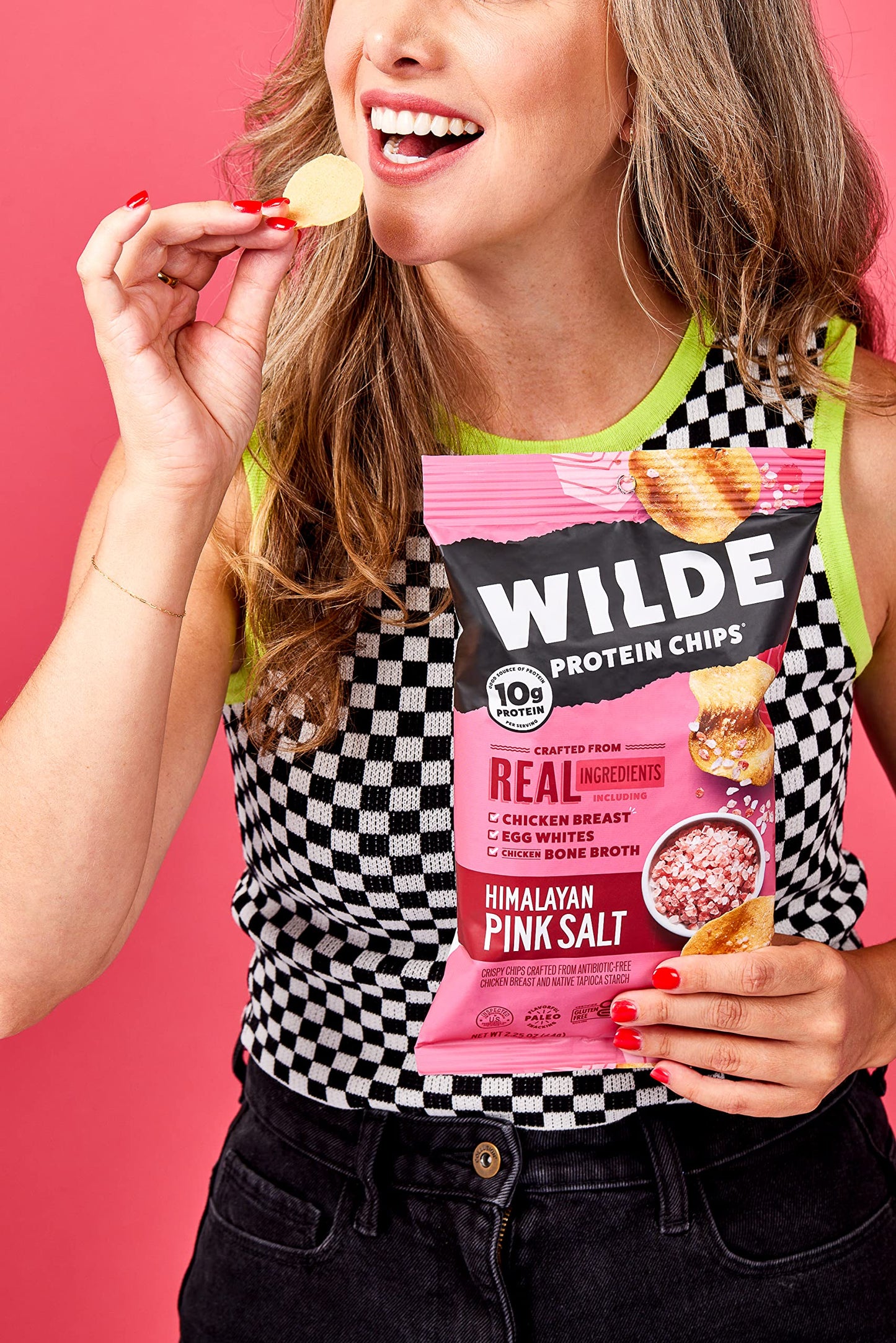 Himalayan Pink Salt Protein Chips By Wilde Chips, Thin And Crispy, High Protein, Keto Friendly, Made With Real Ingredients, 2.25