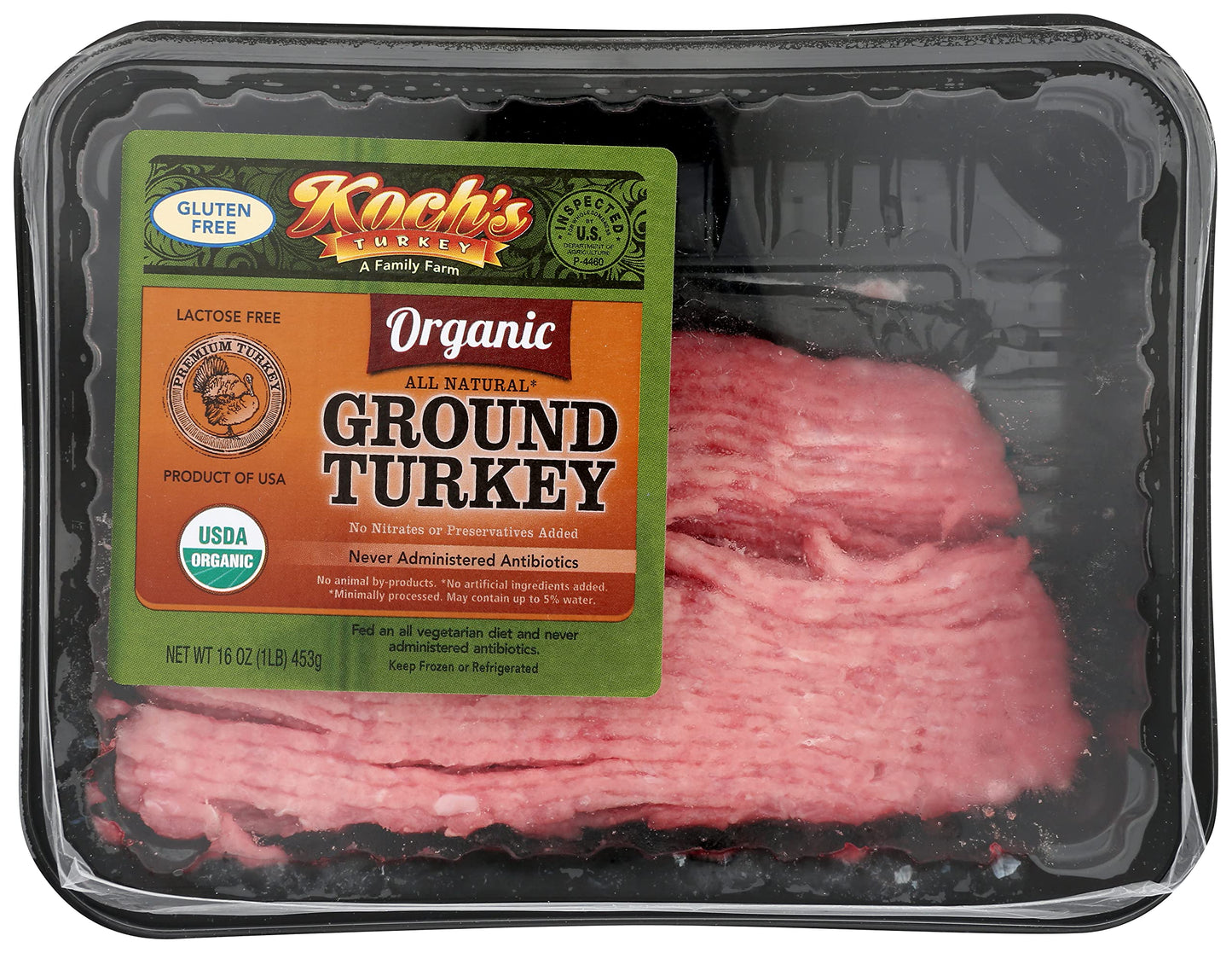 Kochs Turkey Farm, Turkey Ground Tray Pack Organic Step 1, 16 Ounce