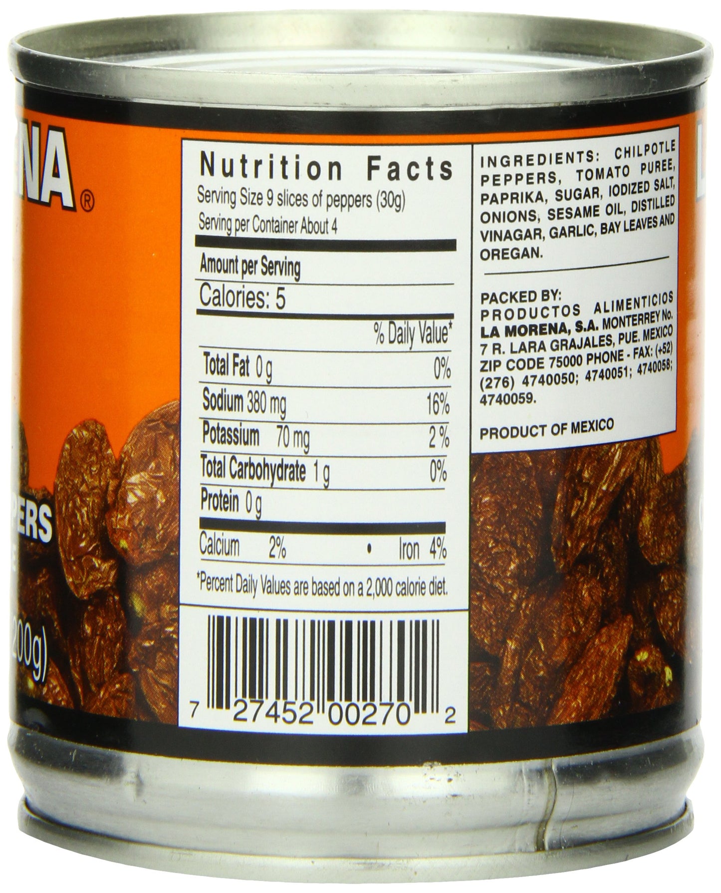 La Morena Chipotle Peppers in Adobo Sauce, 7 Ounce (Pack of 24)