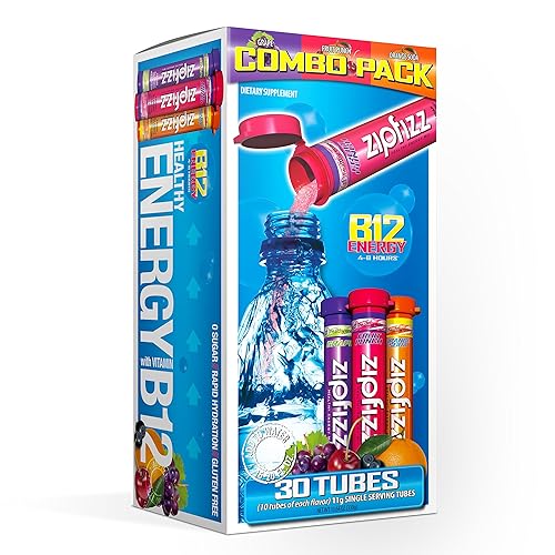 Zipfizz Healthy Energy Drink Mix, Hydration with B12 and Multi Vitamins, Variety Pack, 30 count