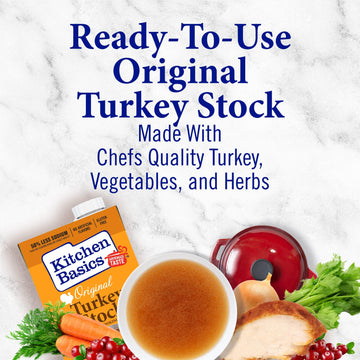 Kitchen Basics Turkey Stock - 32 oz Carton, The Perfect Base for Your Savory Kitchen Recipes and Stocking Up