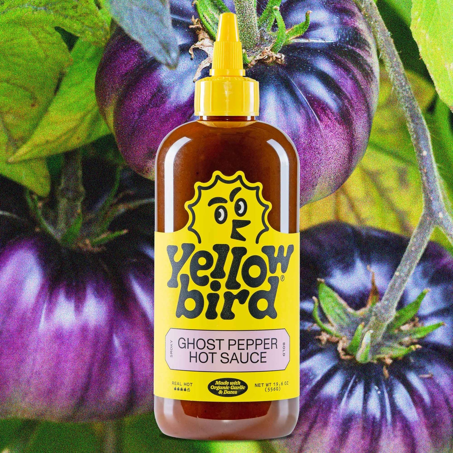 Yellowbird Organic Ghost Pepper Hot Sauce - Hot & Smoky, Plant-Based, Gluten Free, 19.6 oz (2-pack)