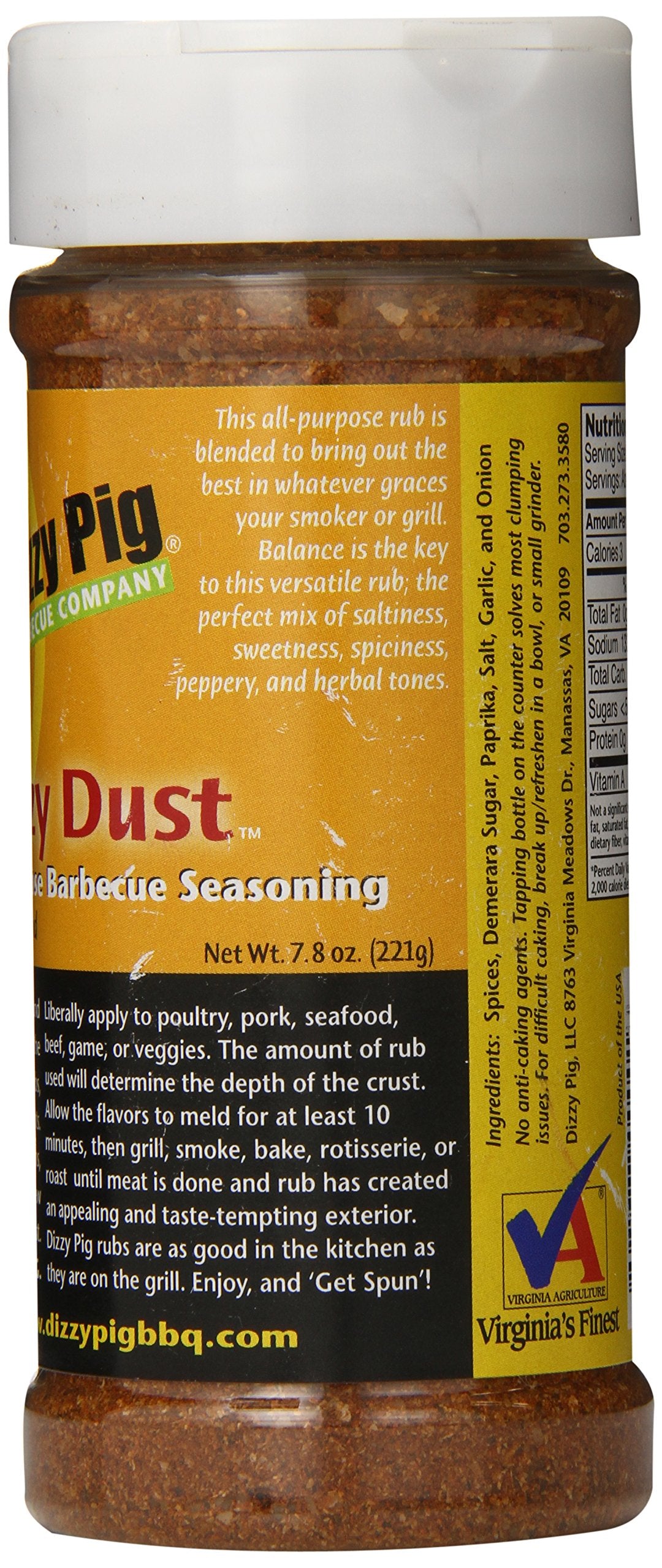 Dizzy Pig Dizzy Dust All-Purpose Barbecue Seasoning Rub (8Oz. Shaker) - Seasons 30+Lbs Of Food - Hand Made In The Usa - Msg Free, Gluten Free