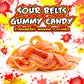 SOURZAP Sour Belts - Strawberry-Banana Flavor Gummy Candy, 8-Ounce Pack, Dye Free, Perfect for Snacking and Gifting