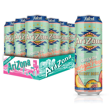 AriZona x Fallout Georgia Peach Green Tea - 234mg Natural Caffeine per Can
