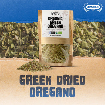 Apsogo Oregano - Organic Dried Oregano Produced In Greece - Premium Quality & Excellent Taste (3.52Oz (Pack Of 1))