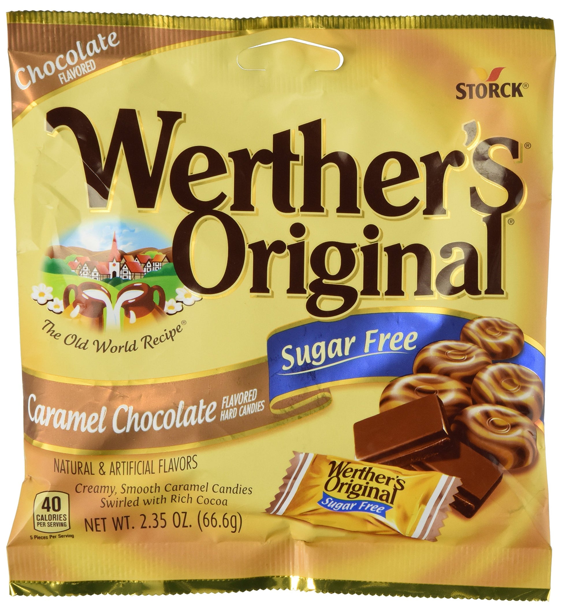 Werther'S Original Caramel Chocolate Sugar Free Hard Candies 2.35 Oz By Werther'S